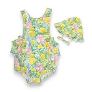 Marco & Lizzy Positano Baby Girl Sun Bubble and Sun Hat NWT 6mo